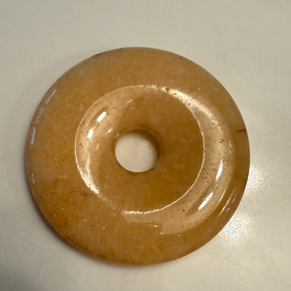 Round Tan Stone donut Pendant
